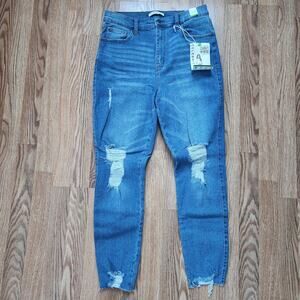 Celebrity Pink Denim Jeans Women's Size 11/30 Skinny Curvy Hi-Rise Distressed